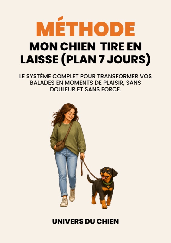 Méthode Univers du Chien - un chien qui tire en laisse, plan sur 7 jours